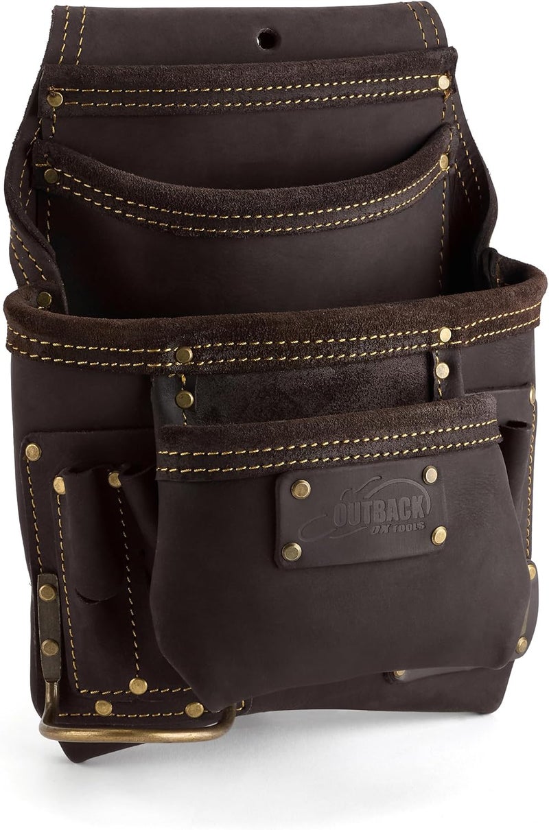 Ox Pro Full Grain Leather Tool Pouches - Made with Double Stitching and Rivet Reinforced Pockets - Image 1